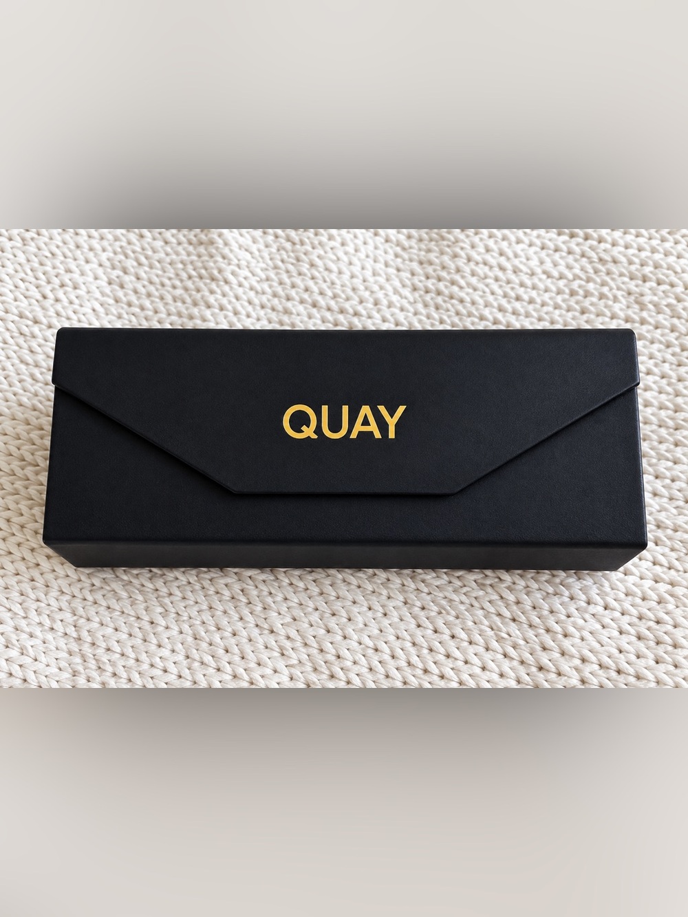 Quay Australia Black Sunglasses Case with Gold Logo